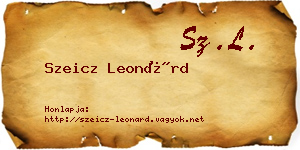 Szeicz Leonárd névjegykártya